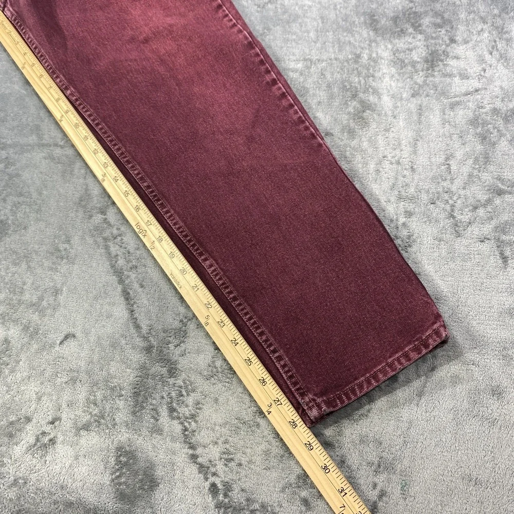 Vintage Levi's 550 Red Tab Jeans Mens 34x28 USA Made Burgundy Faded 90s